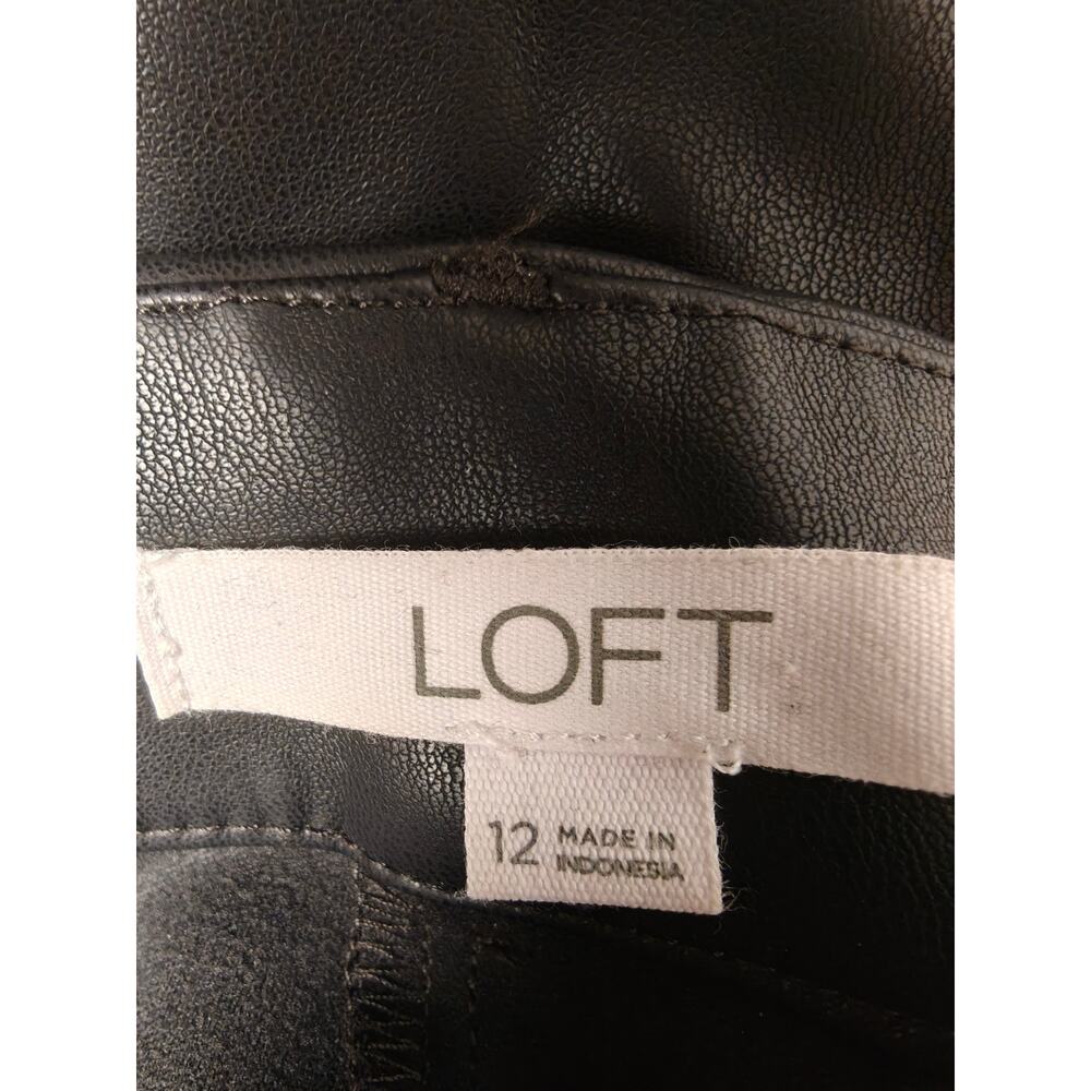 Womens LOFT Faux Leather Pants Black Size 12 - Picture 5 of 6
